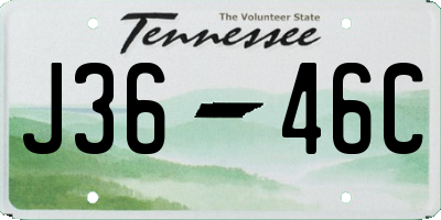 TN license plate J3646C