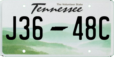 TN license plate J3648C