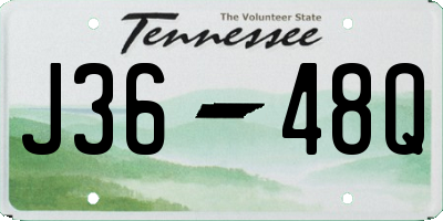 TN license plate J3648Q