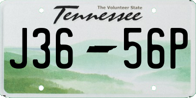 TN license plate J3656P