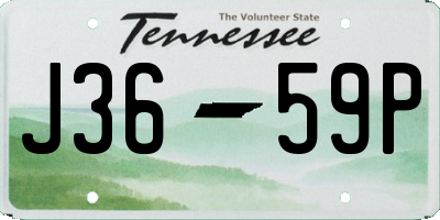 TN license plate J3659P