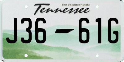 TN license plate J3661G