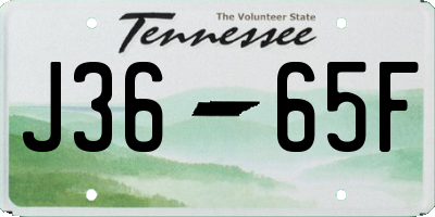 TN license plate J3665F