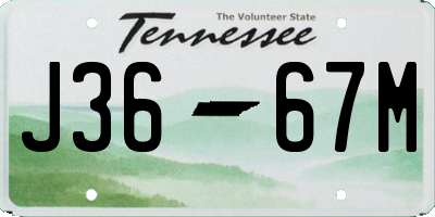 TN license plate J3667M