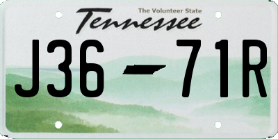 TN license plate J3671R