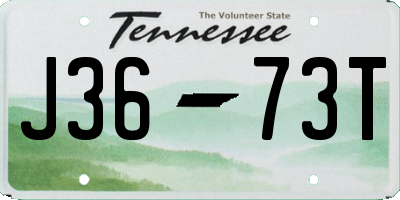 TN license plate J3673T