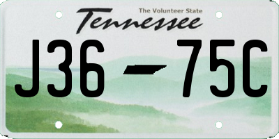 TN license plate J3675C