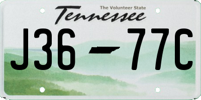 TN license plate J3677C