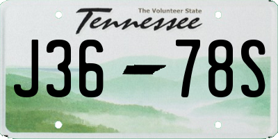 TN license plate J3678S