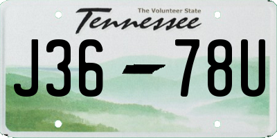 TN license plate J3678U