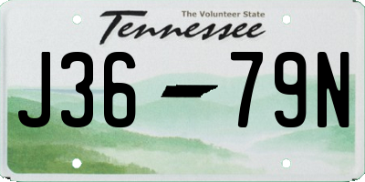 TN license plate J3679N