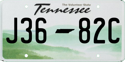 TN license plate J3682C