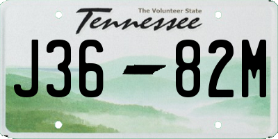 TN license plate J3682M