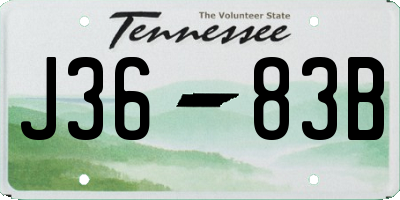 TN license plate J3683B