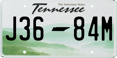 TN license plate J3684M