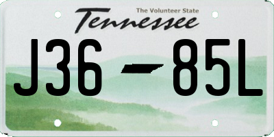 TN license plate J3685L