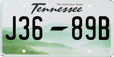 TN license plate J3689B