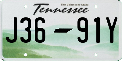 TN license plate J3691Y