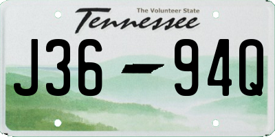 TN license plate J3694Q