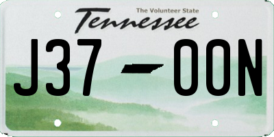 TN license plate J3700N