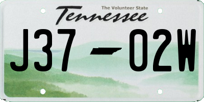 TN license plate J3702W