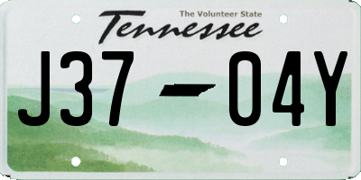TN license plate J3704Y