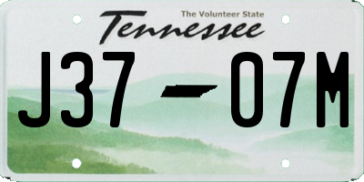 TN license plate J3707M