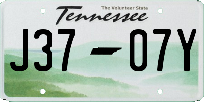TN license plate J3707Y