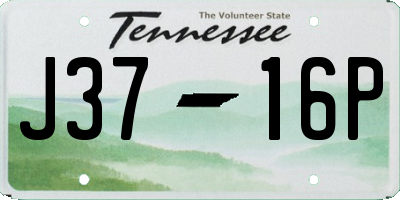 TN license plate J3716P