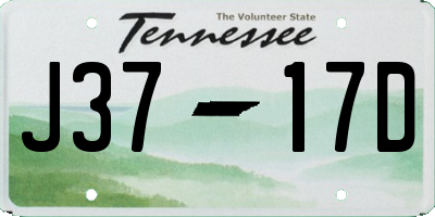 TN license plate J3717D