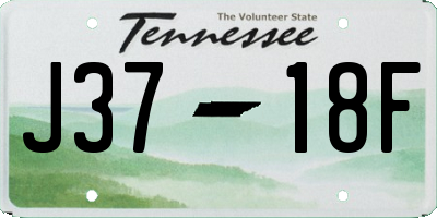 TN license plate J3718F