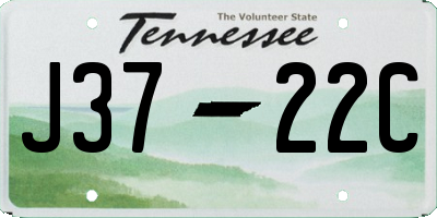 TN license plate J3722C
