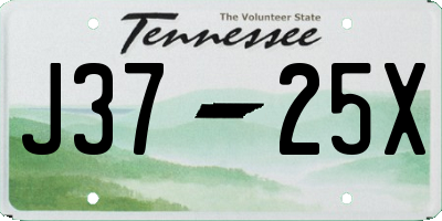 TN license plate J3725X