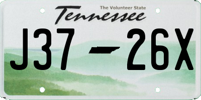 TN license plate J3726X