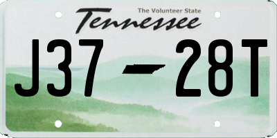 TN license plate J3728T
