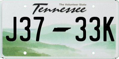 TN license plate J3733K