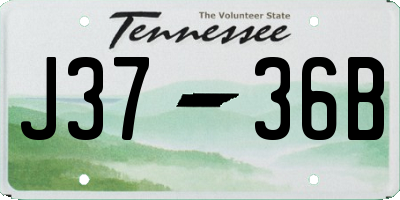 TN license plate J3736B