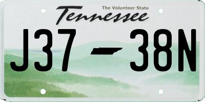 TN license plate J3738N