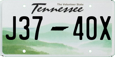 TN license plate J3740X