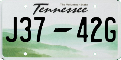 TN license plate J3742G