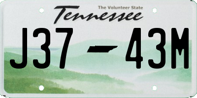 TN license plate J3743M