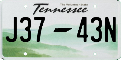 TN license plate J3743N
