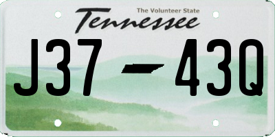 TN license plate J3743Q