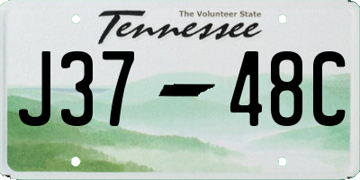 TN license plate J3748C