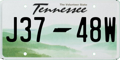 TN license plate J3748W