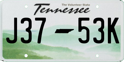 TN license plate J3753K