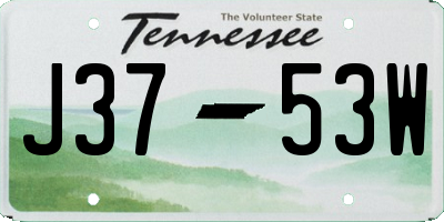 TN license plate J3753W