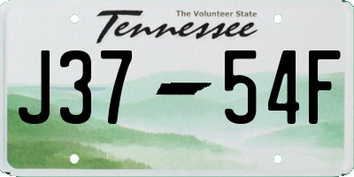 TN license plate J3754F
