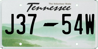 TN license plate J3754W
