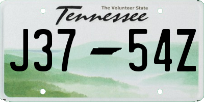 TN license plate J3754Z